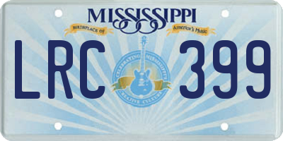 MS license plate LRC399