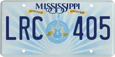 MS license plate LRC405