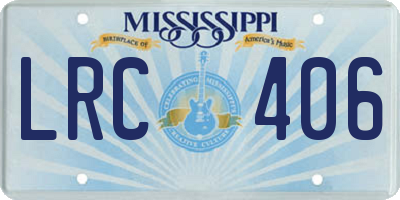 MS license plate LRC406
