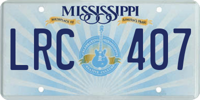 MS license plate LRC407