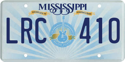 MS license plate LRC410