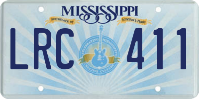 MS license plate LRC411