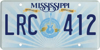 MS license plate LRC412