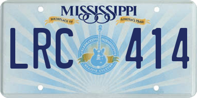 MS license plate LRC414