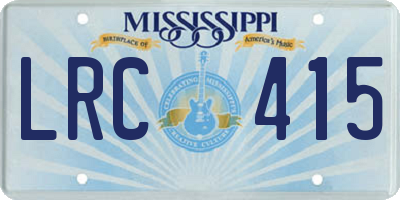 MS license plate LRC415