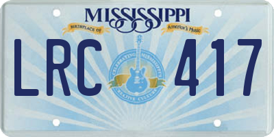 MS license plate LRC417