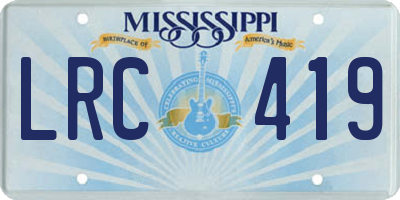 MS license plate LRC419