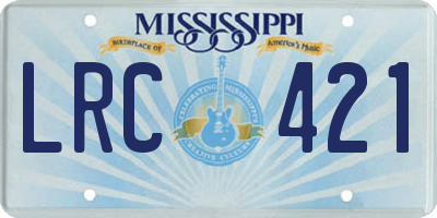 MS license plate LRC421