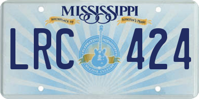 MS license plate LRC424