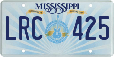 MS license plate LRC425