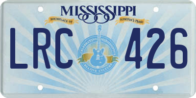 MS license plate LRC426