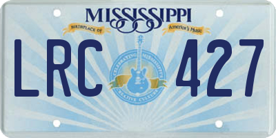MS license plate LRC427