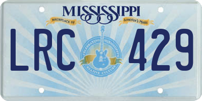 MS license plate LRC429