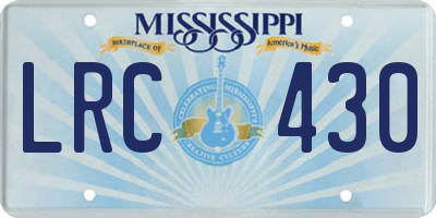 MS license plate LRC430