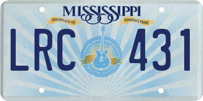 MS license plate LRC431