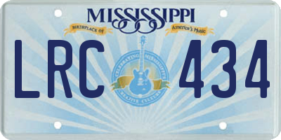 MS license plate LRC434