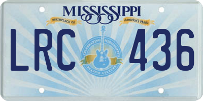 MS license plate LRC436
