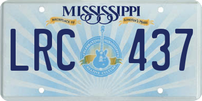 MS license plate LRC437
