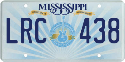 MS license plate LRC438