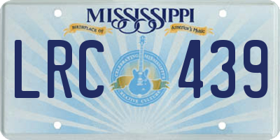 MS license plate LRC439