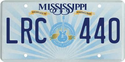 MS license plate LRC440