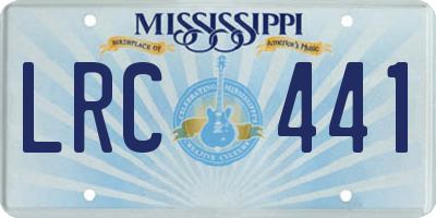 MS license plate LRC441