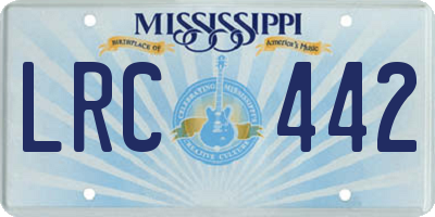 MS license plate LRC442