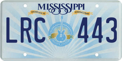 MS license plate LRC443