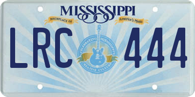MS license plate LRC444