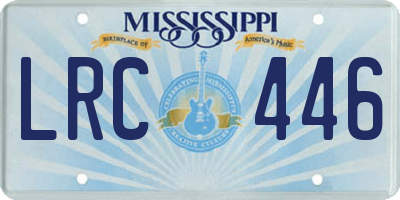 MS license plate LRC446