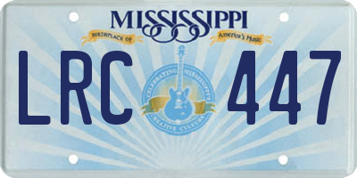 MS license plate LRC447