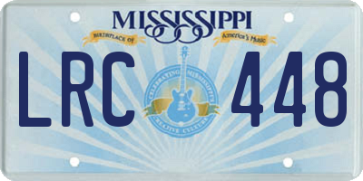 MS license plate LRC448