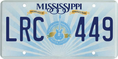 MS license plate LRC449