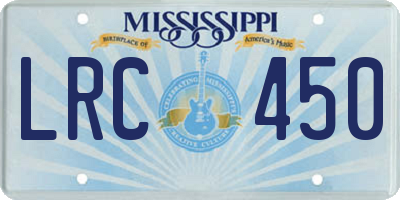 MS license plate LRC450