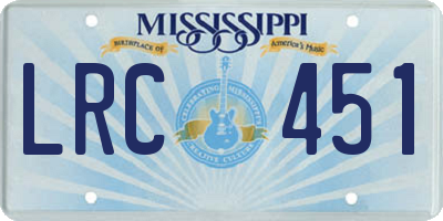 MS license plate LRC451