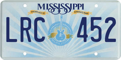 MS license plate LRC452