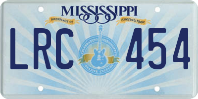 MS license plate LRC454