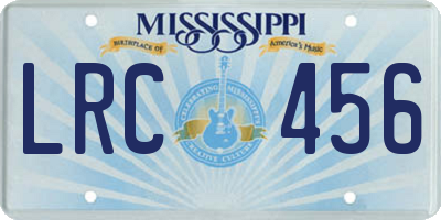 MS license plate LRC456