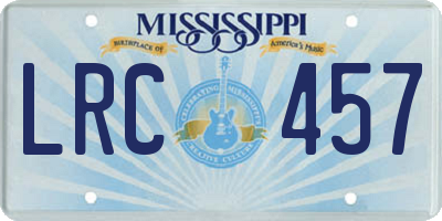 MS license plate LRC457