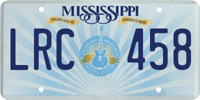 MS license plate LRC458