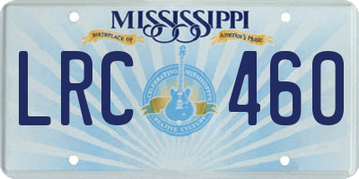 MS license plate LRC460