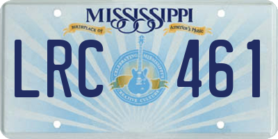MS license plate LRC461