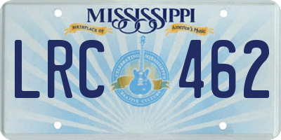 MS license plate LRC462