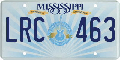 MS license plate LRC463