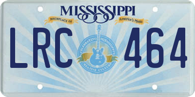MS license plate LRC464