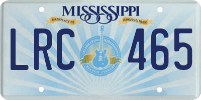 MS license plate LRC465