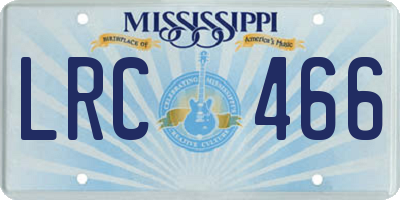 MS license plate LRC466