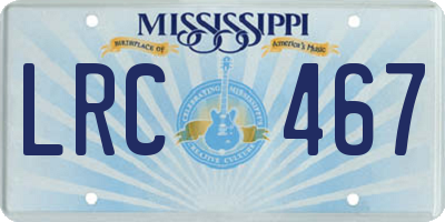 MS license plate LRC467