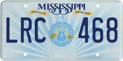 MS license plate LRC468