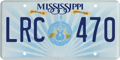 MS license plate LRC470